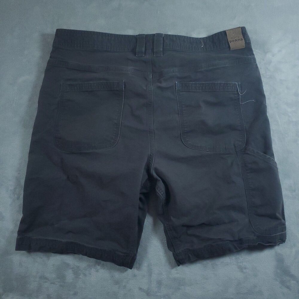 PrAna Denim Shorts Mens 36w x 9L Gray Hiking Cargo Outdoor Casual
